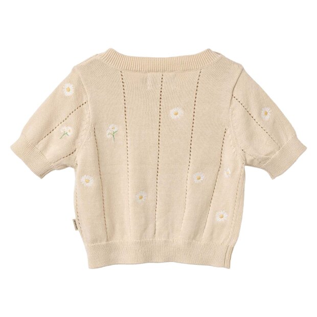 WHEAT - KNIT TOP S/S MALVINA | SANDSHELL WHITE FLOWER