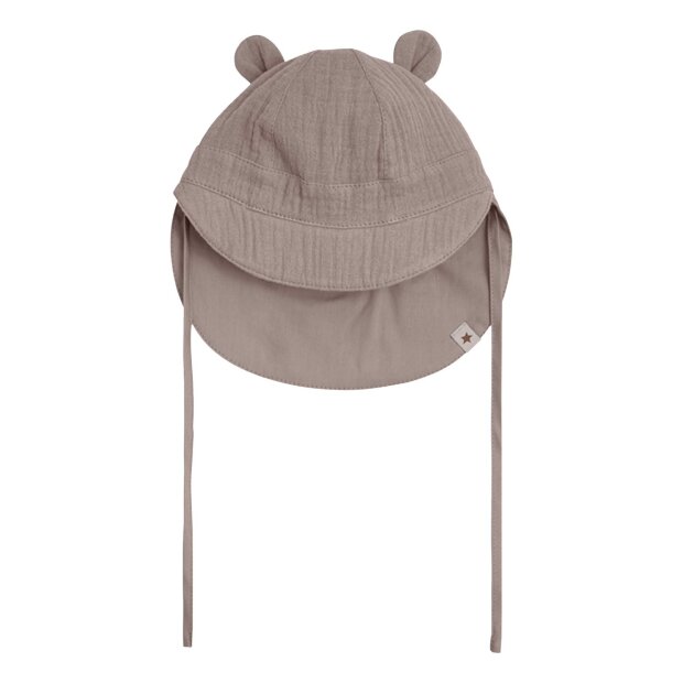 HUTTELIHUT - SUMMER HAT EARS MUSLIN | MOON ROCK