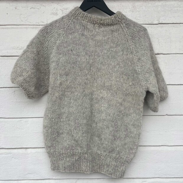 COFFEE BEANIES - IDA KNIT SHORT SLEEVE FLUFFY | LT. GREY