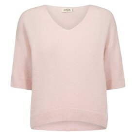 DEPECHE - SARAH ALPACA V-NECK | DUSTY ROSE