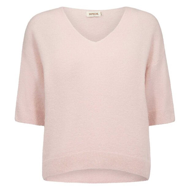 DEPECHE - SARAH ALPACA V-NECK | DUSTY ROSE