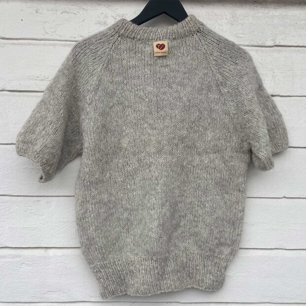 COFFEE BEANIES - IDA KNIT SHORT SLEEVE FLUFFY | LT. GREY