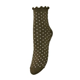 BECK SØNDERGAARD - DOTTED FRILLA SHORT SOCK | DARK OLIVE