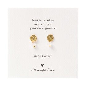 A BEAUTIFUL STORY - MINI COIN MOONSTONE EARRINGS
