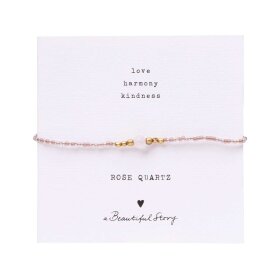A BEAUTIFUL STORY - IRIS CARD ROSE QUARTZ BRACELET