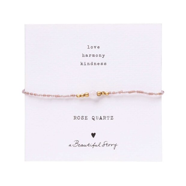 A BEAUTIFUL STORY - IRIS CARD ROSE QUARTZ BRACELET