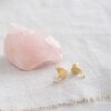 A BEAUTIFUL STORY - MINI COIN ROSE QUARTZ EARRINGS
