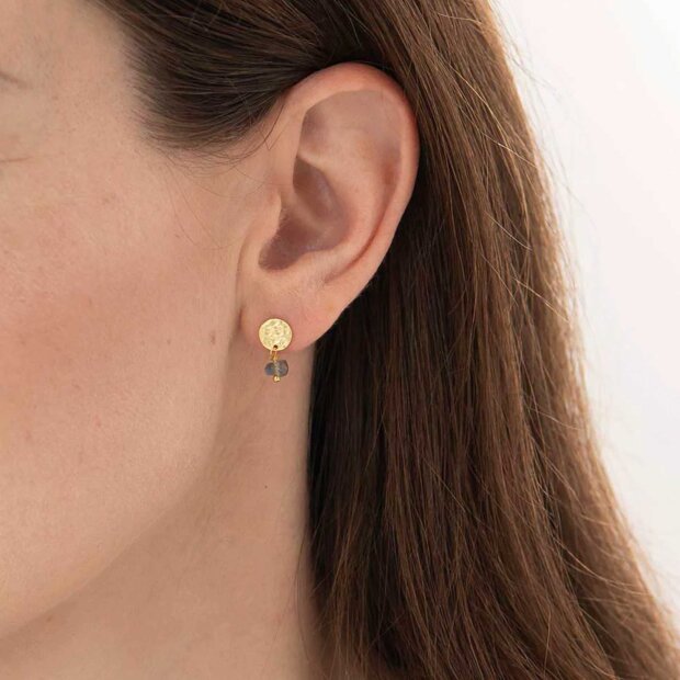 A BEAUTIFUL STORY - MINI COIN LABRADORITE EARRINGS