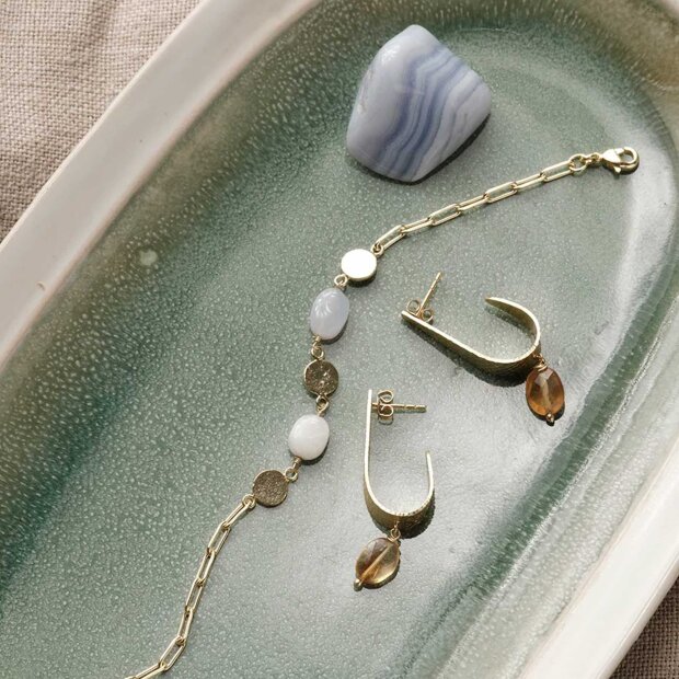 A BEAUTIFUL STORY - AESTHETIC BLUE LACE AGATE MOONSTONE BRACELET