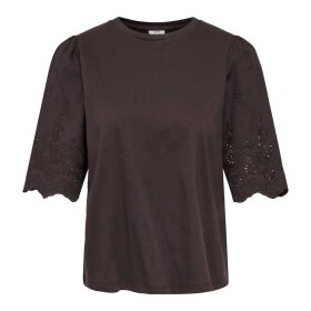 JDY - LAIR LIFE S/S NEW MIX TOP | CHOCOLATE TORTE