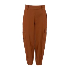 BLACK COLOUR - DAVINA BARREL CARGO PANT | HAZELNUT BROWN
