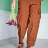 BLACK COLOUR - DAVINA BARREL CARGO PANT | HAZELNUT BROWN