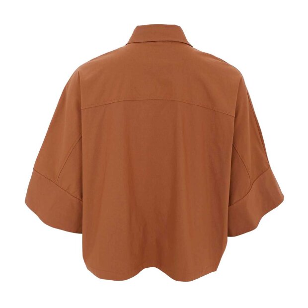 BLACK COLOUR - DAVINA LOOSE SHIRT | HAZELNUT BROWN