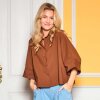 BLACK COLOUR - DAVINA LOOSE SHIRT | HAZELNUT BROWN