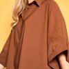 BLACK COLOUR - DAVINA LOOSE SHIRT | HAZELNUT BROWN