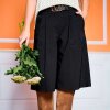 BLACK COLOUR - DAVINA PLEATED SHORTS | BLACK