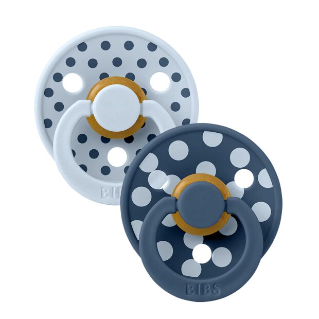 BIBS - STUDIO POLKA, 2-PACK STR. 2 | BABY BLUE/STEEL BLUE