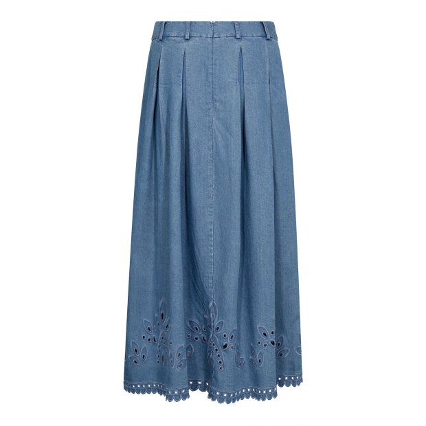 CO COUTURE - TILLY PLEAT EMB SKIRT | DENIM BLUE
