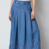 CO COUTURE - TILLY PLEAT EMB SKIRT | DENIM BLUE