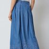 CO COUTURE - TILLY PLEAT EMB SKIRT | DENIM BLUE