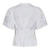 CO COUTURE - POPPY EMB SS V-SHIRT | WHITE