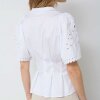 CO COUTURE - POPPY EMB SS V-SHIRT | WHITE