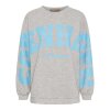 MARTA DU CHATEAU - HIBISCUS SWEATSHIRT | GREY/SKYBLUE