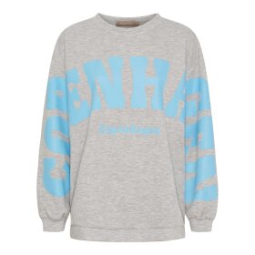 MARTA DU CHATEAU - HIBISCUS SWEATSHIRT | GREY/SKYBLUE