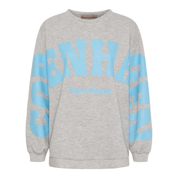 MARTA DU CHATEAU - HIBISCUS SWEATSHIRT | GREY/SKYBLUE