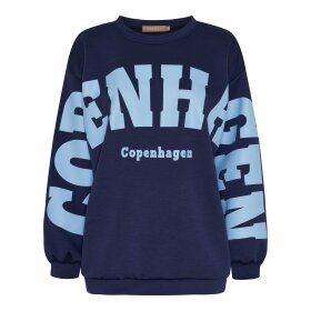 MARTA DU CHATEAU - HIBISCUS SWEATSHIRT | NAVY/SKY