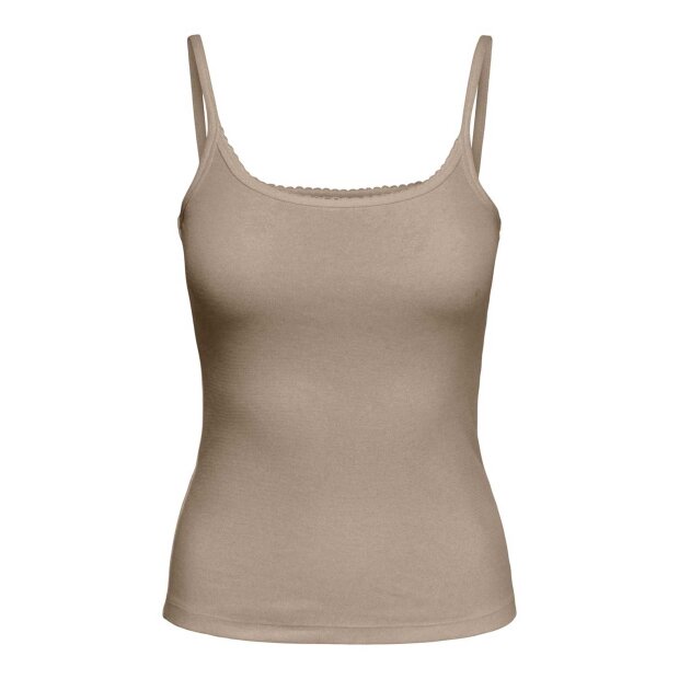 JDY - TESS LIFE SINGLET TOP | GREIGE