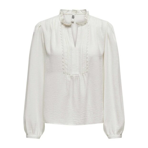 JDY - RACHEL LIFE L/S PINTUCK TOP | CLOUD DANCER