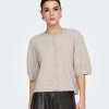JDY - RUE LIFE 2/4 PEARL CARDIGAN | CHATEAU GRAY