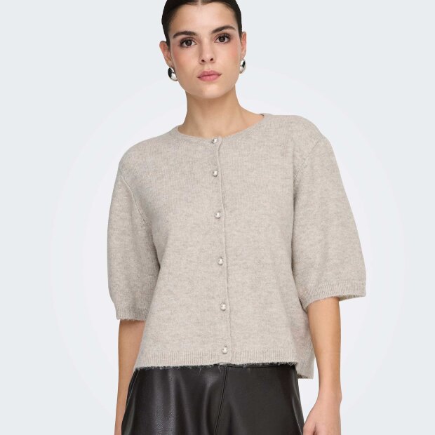 JDY - RUE LIFE 2/4 PEARL CARDIGAN | CHATEAU GRAY