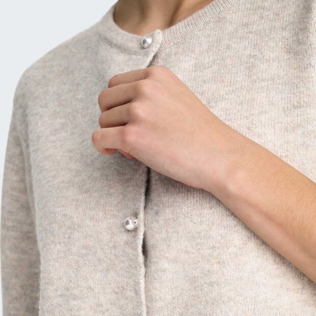 JDY - RUE LIFE 2/4 PEARL CARDIGAN | CHATEAU GRAY