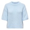 JDY - LINEA S/S PULLOVER O-NECK KNIT | CASHMERE BLUE