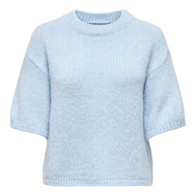 JDY - LINEA S/S PULLOVER O-NECK KNIT | CASHMERE BLUE