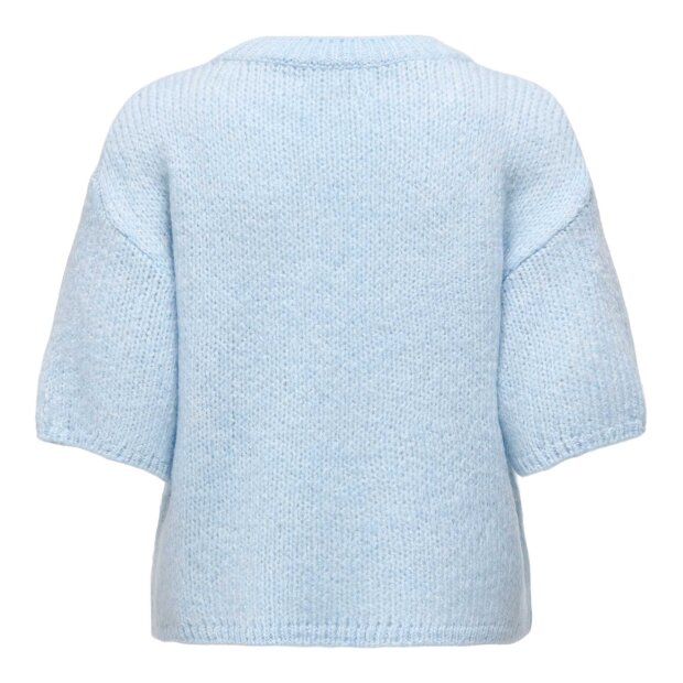 JDY - LINEA S/S PULLOVER O-NECK KNIT | CASHMERE BLUE