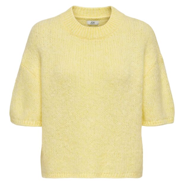 JDY - LINEA S/S PULLOVER O-NECK KNIT | PASTEL YELLOW