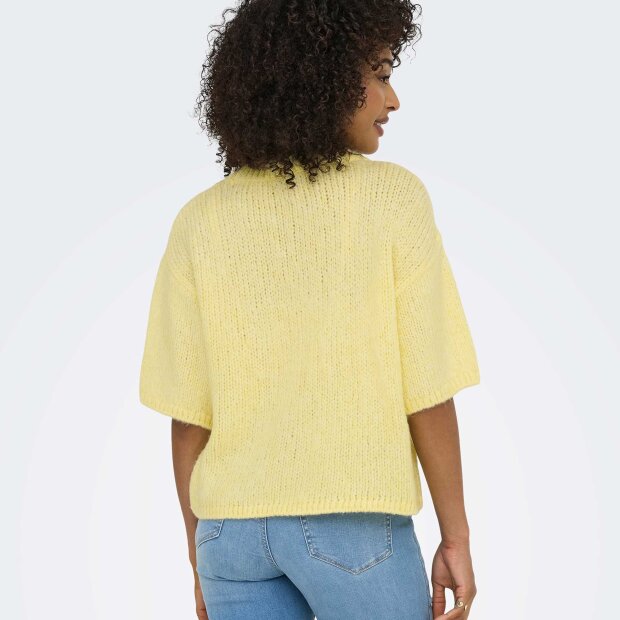 JDY - LINEA S/S PULLOVER O-NECK KNIT | PASTEL YELLOW