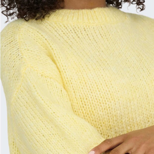 JDY - LINEA S/S PULLOVER O-NECK KNIT | PASTEL YELLOW