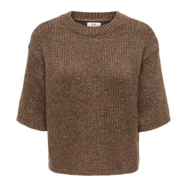 JDY - LINEA S/S PULLOVER O-NECK KNIT | SHITAKE