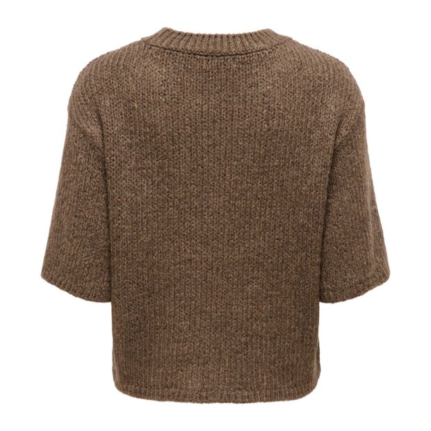 JDY - LINEA S/S PULLOVER O-NECK KNIT | SHITAKE