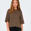 JDY - LINEA S/S PULLOVER O-NECK KNIT | SHITAKE