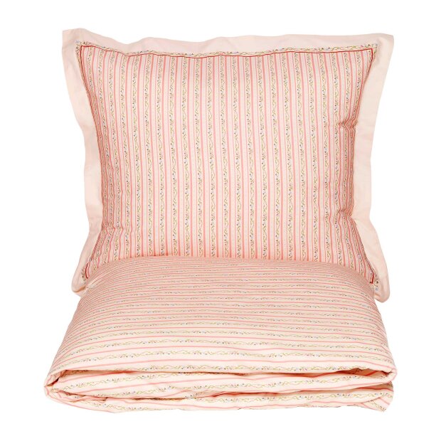 MAANESTEN - DUVET & PILLOWCASE SET SUMMER STRIPE PEACH