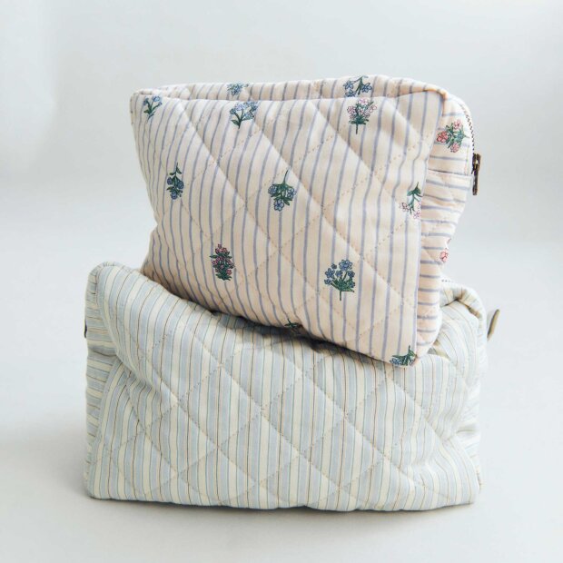 WHEAT - WASH BAG LARGE ZIGGI | BLUE OCEAN STRIPE