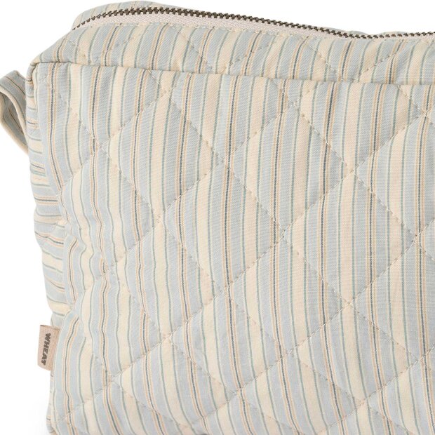 WHEAT - WASH BAG SMALL ZIGGY | BLUE OCEAN STRIPE