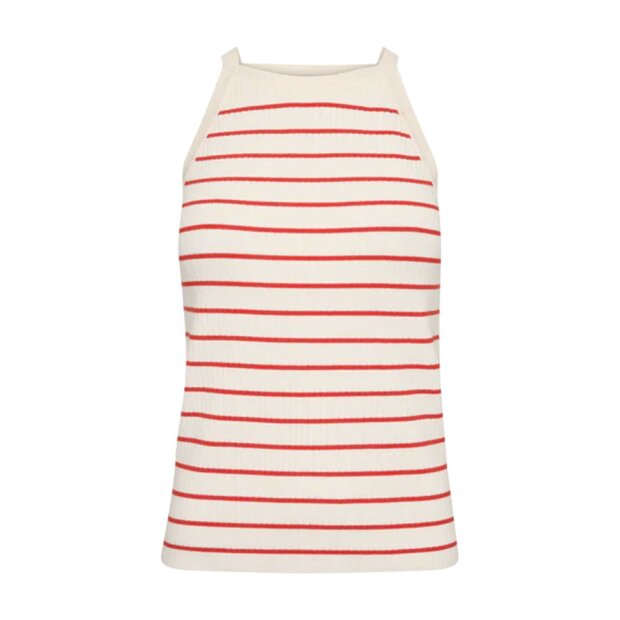 MOS MOSH - IMANJA CALIZ STRIPE KNIT TOP | SPICY ORANGE