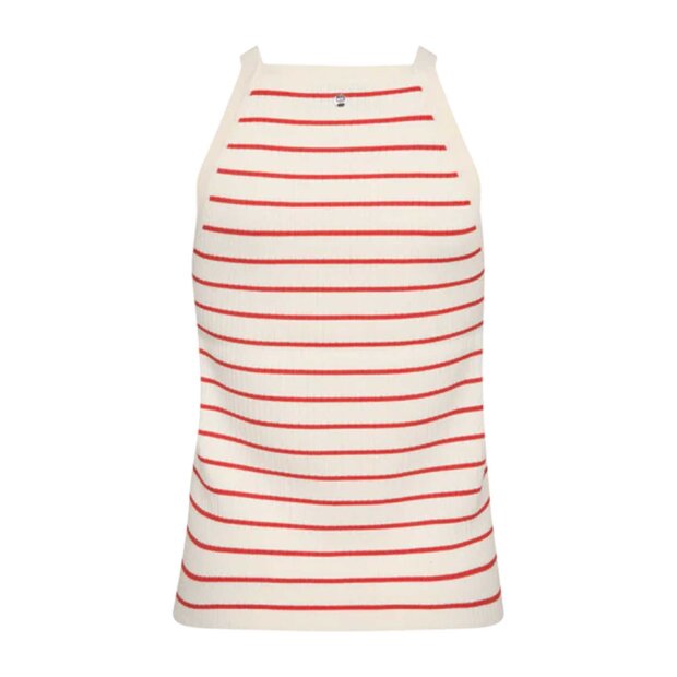 MOS MOSH - IMANJA CALIZ STRIPE KNIT TOP | SPICY ORANGE