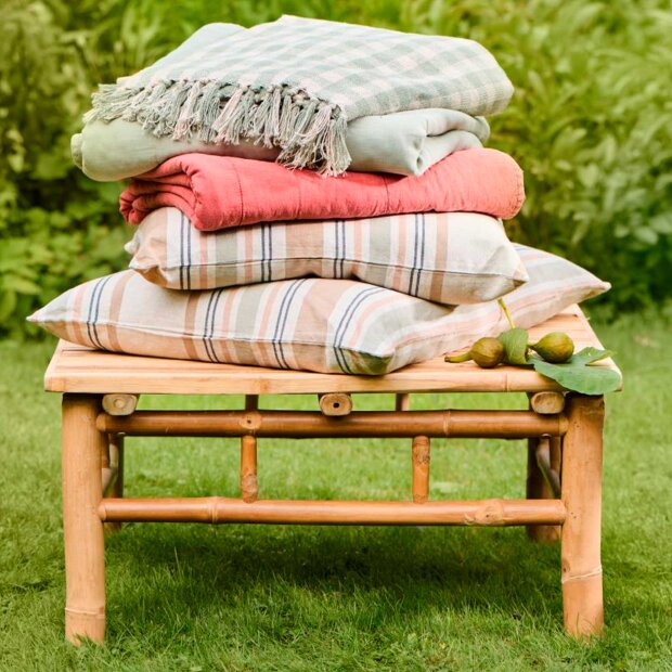 IB LAURSEN - PUDE HØRFARVET 50X70 CM | ROSA/LYSEGRØN/GRØN